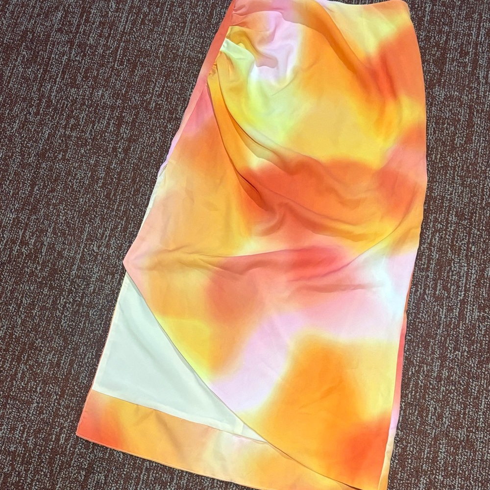 C/MEO Collective blindfold skirt in Vermillion ombré revolve skirt women’s small